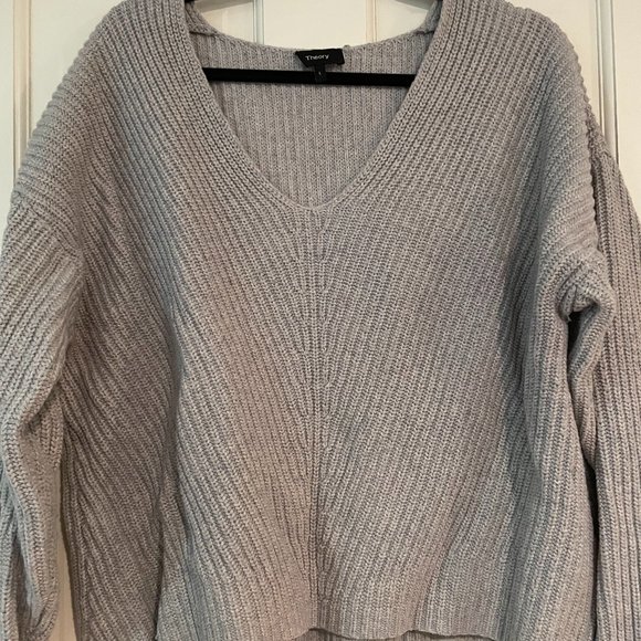 Theory Sweaters | Theory Slouchy V-Neck Sweater | Color: Gray | Size: L | Cas3092's Closet